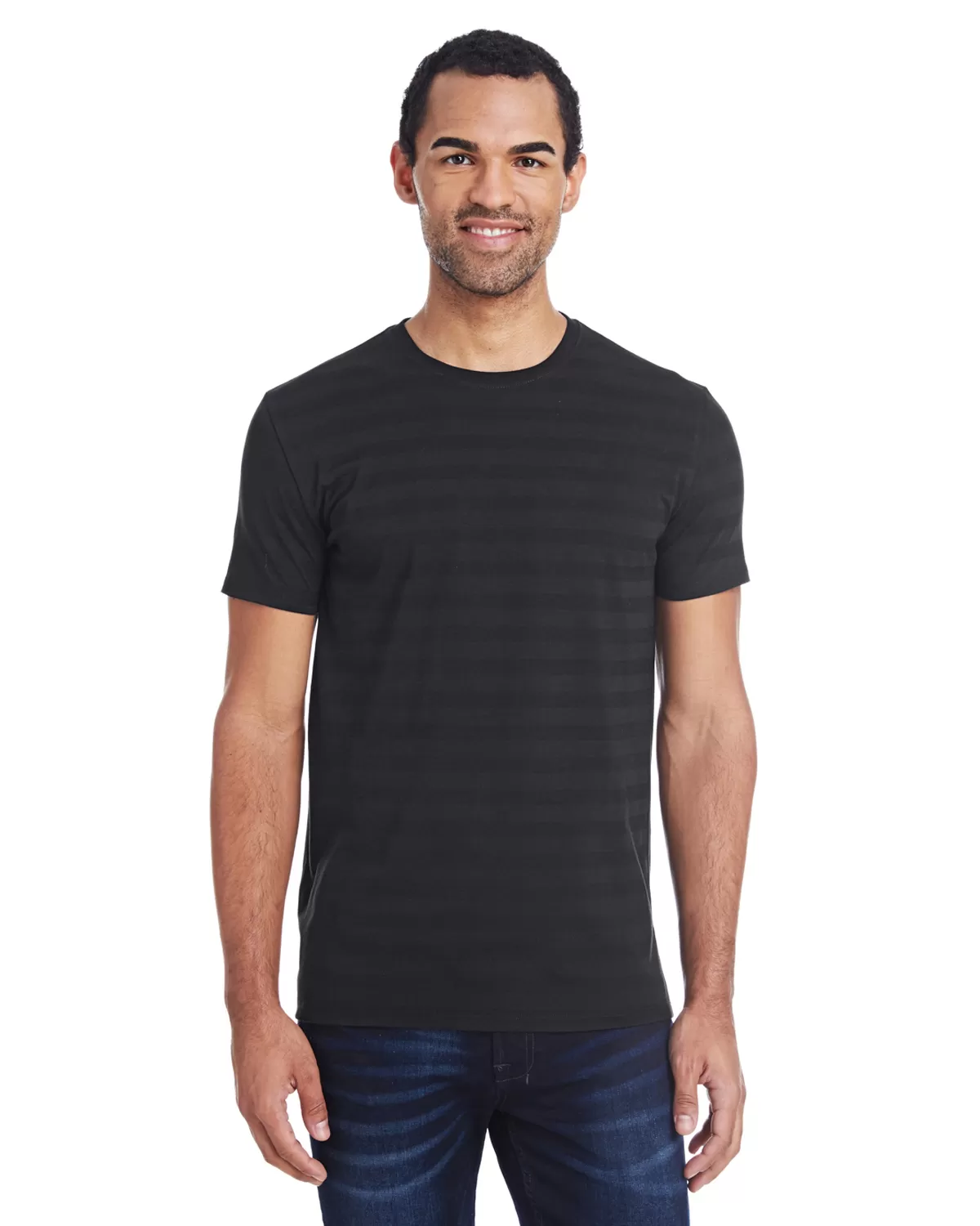 Threadfast 152A Men's Invisible Stripe Short-Sleeve T-Shirt