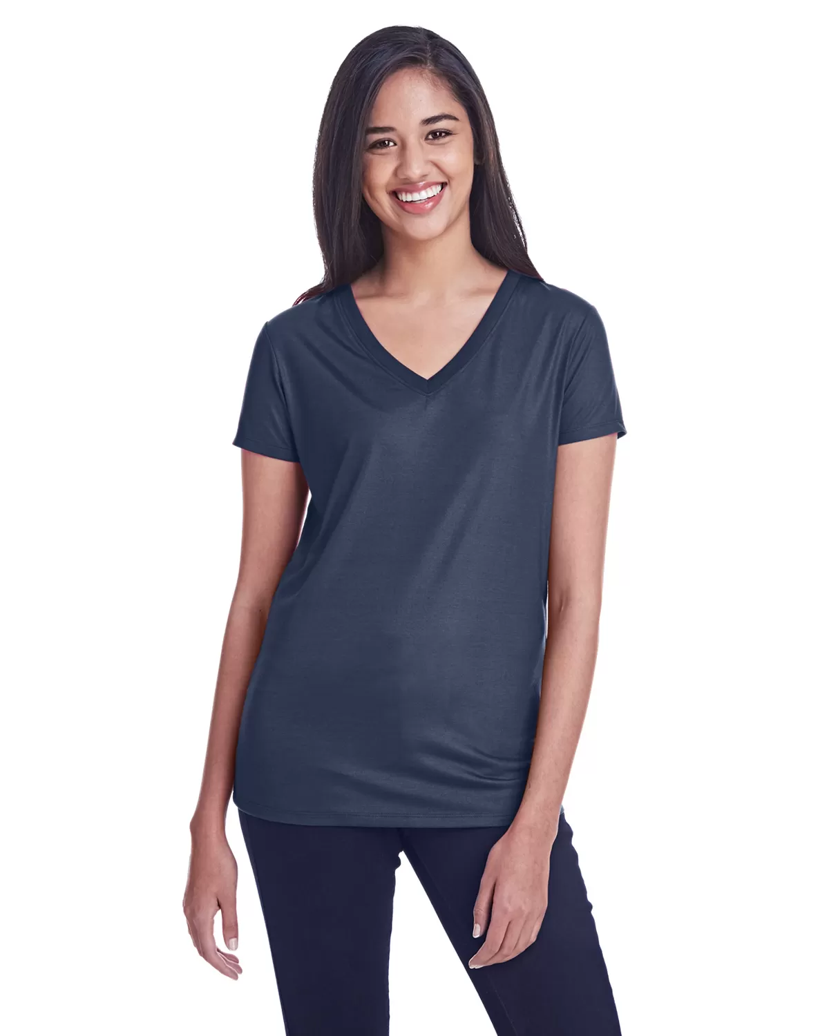 Threadfast 240RV Ladies' Liquid Jersey V-Neck T-Shirt