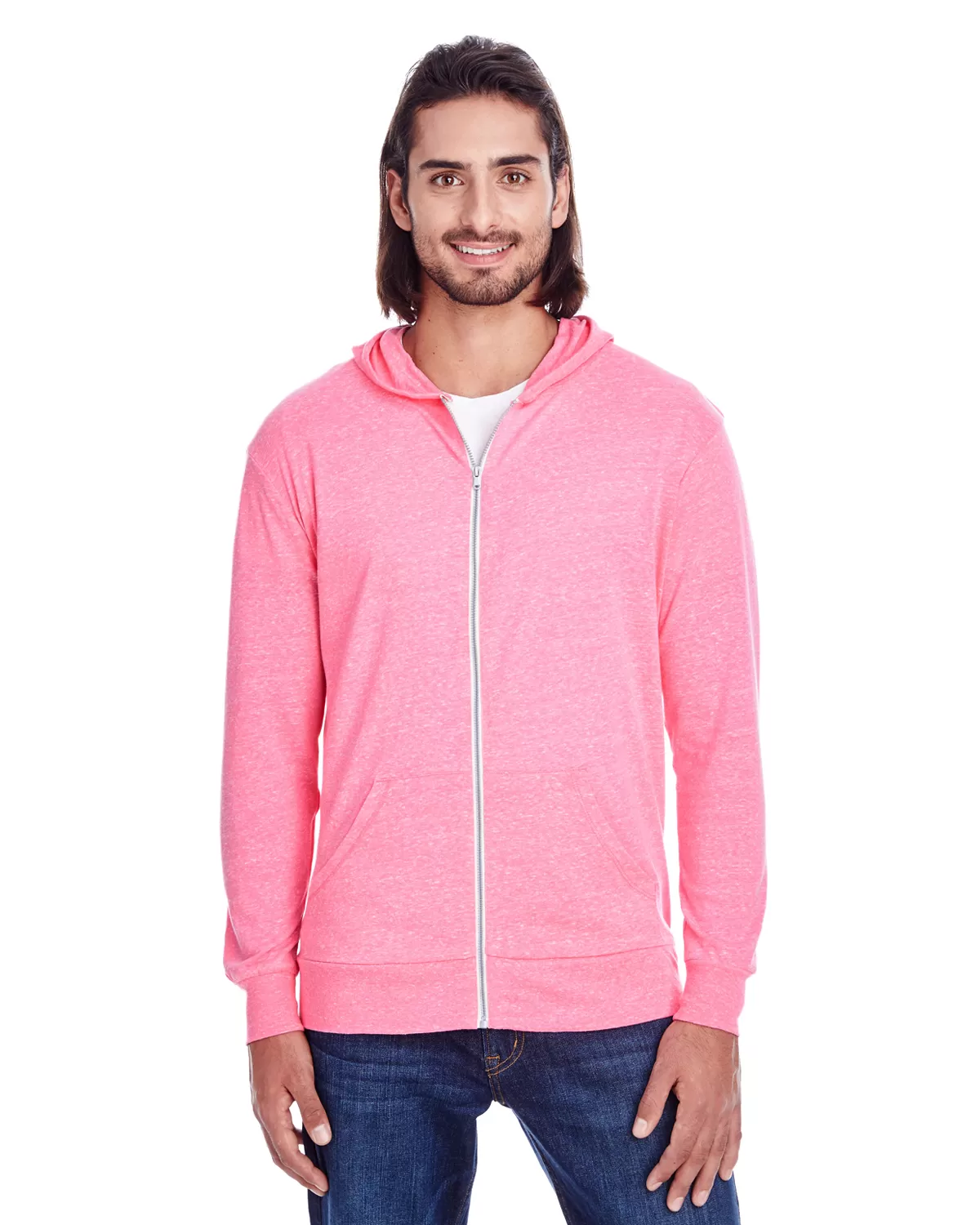 Threadfast 302Z Unisex Triblend Full-Zip Light Hoodie