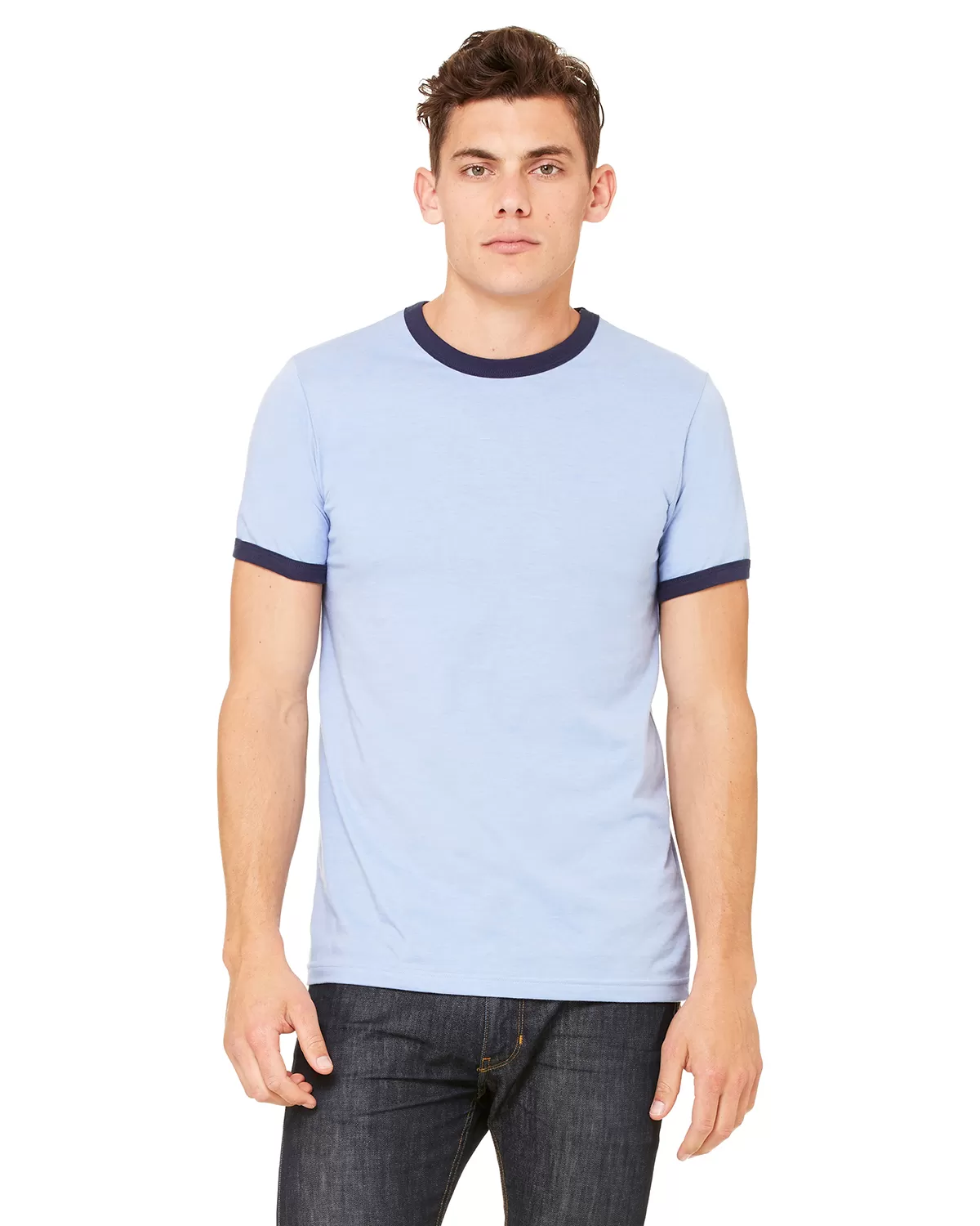 Bella + Canvas 3055C Men's Jersey Short-Sleeve Ringer T-Shirt