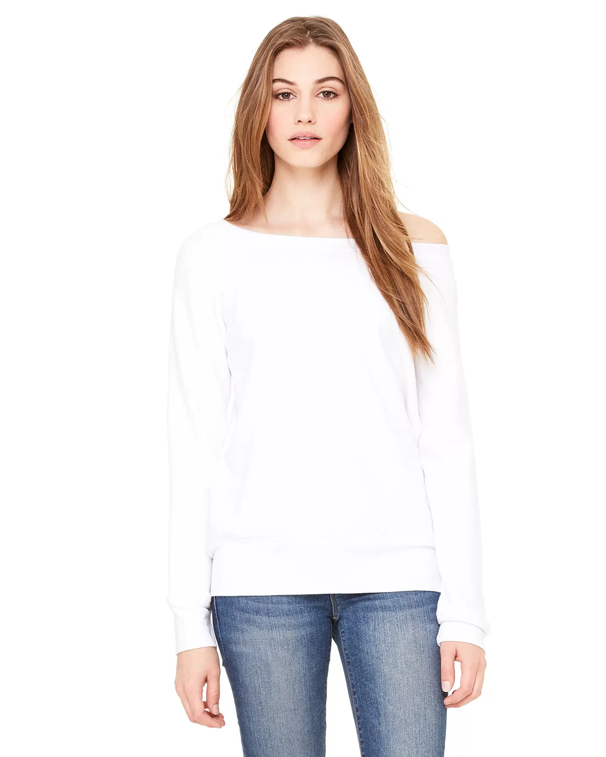 Bella + Canvas 7501 Ladies' Sponge Fleece Wide Neck Sweatshirt