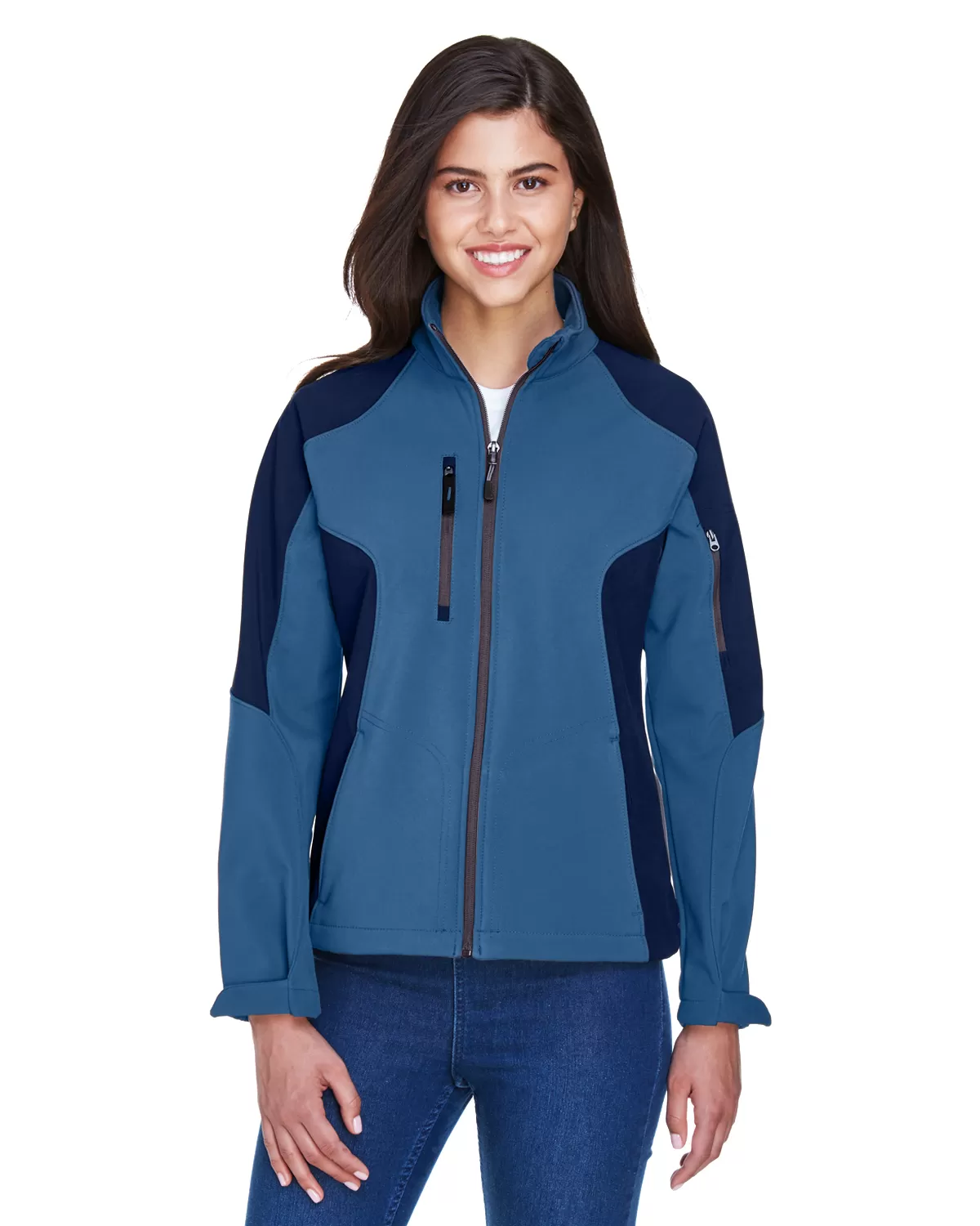 Ash City - North End 78077 Ladies' Compass Colorblock Three-Layer Fleece Bonded Soft Shell Jacket
