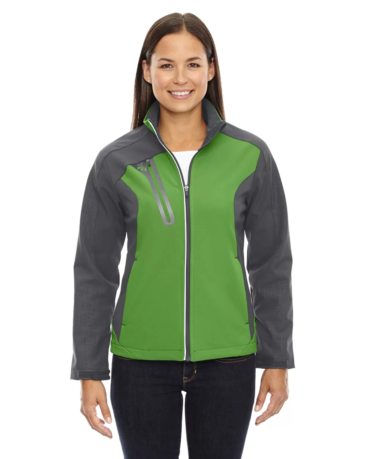 Ash City - North End 78176 Ladies' Terrain Colorblock Soft Shell with Embossed Print
