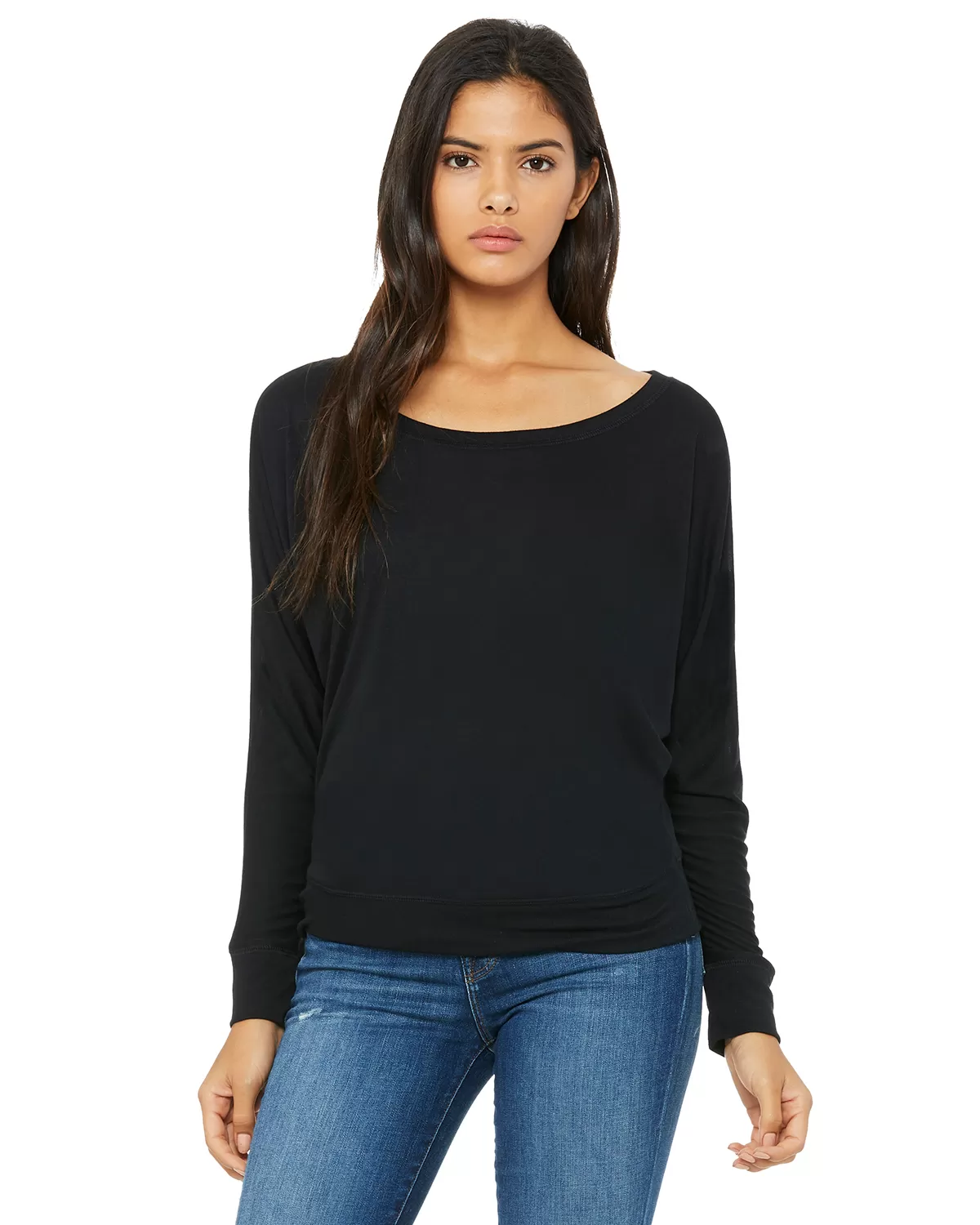Bella + Canvas 8850 Ladies' Flowy Long-Sleeve Off Shoulder T-Shirt