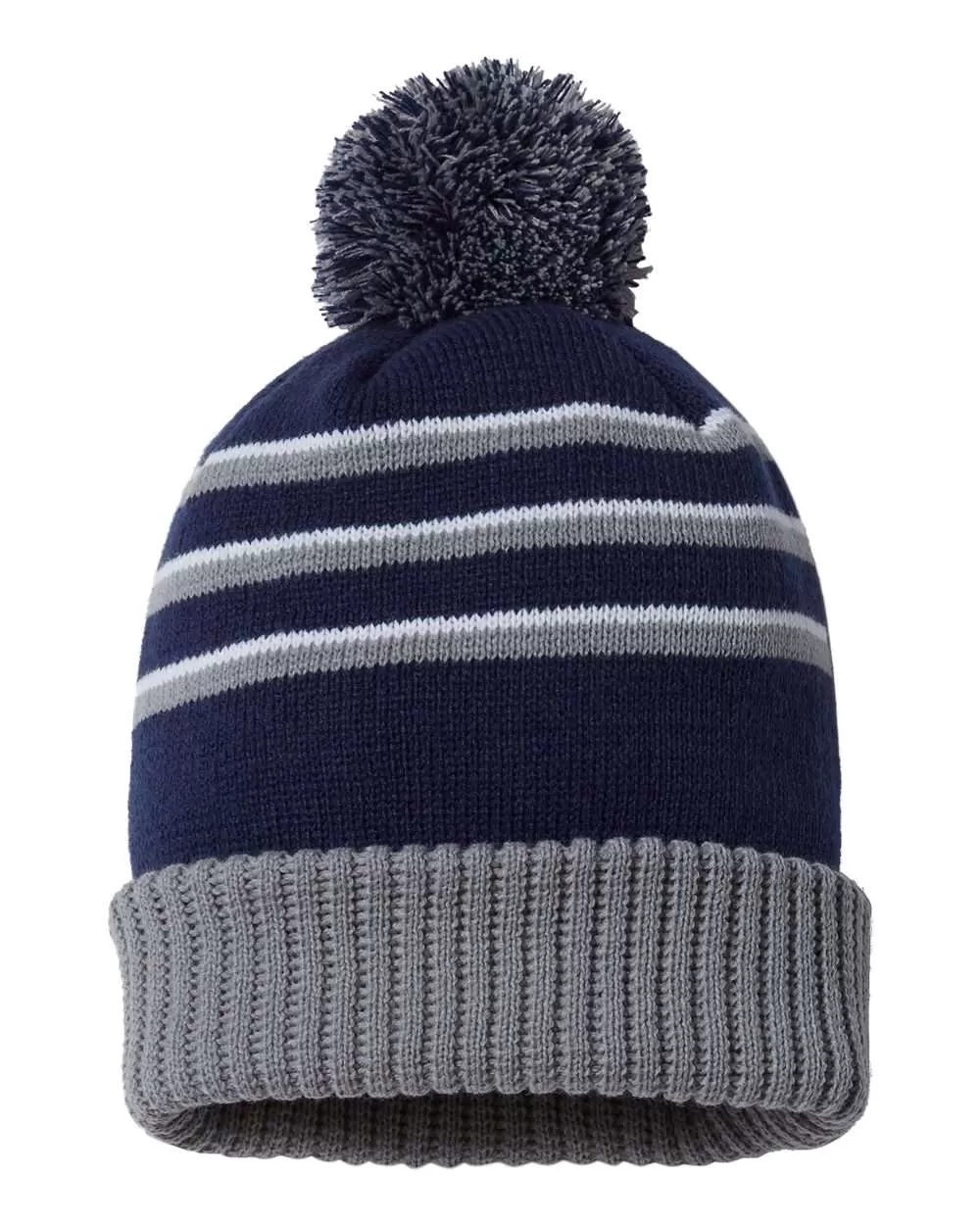 Richardson Stripe Pom Cuffed Beanie - 134