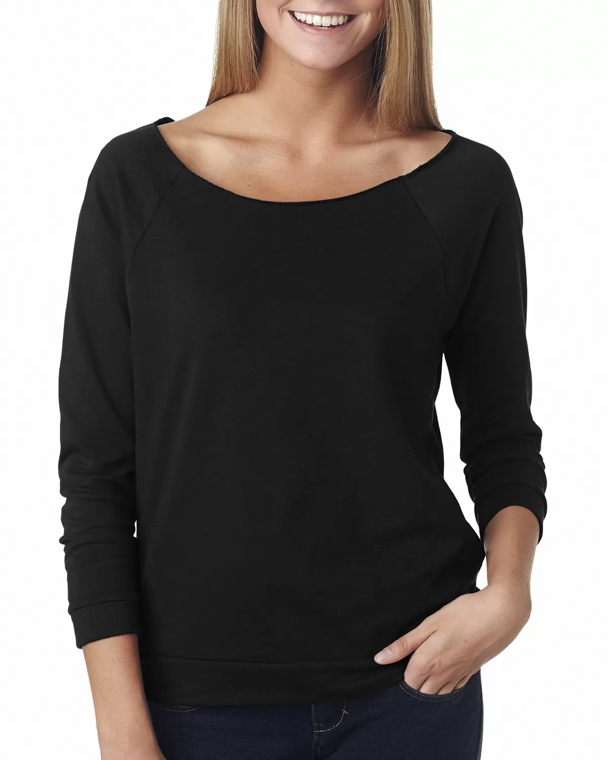 Next Level 6951 Ladies' French Terry 3/4-Sleeve Raglan