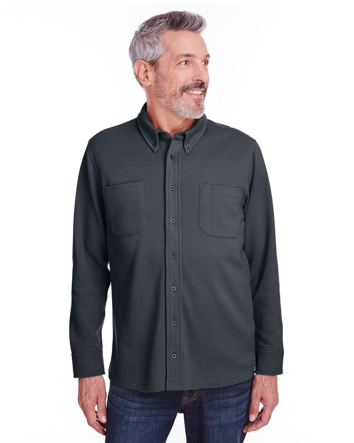 Harriton M708 Adult StainBloc? Pique Fleece Shirt-Jacket