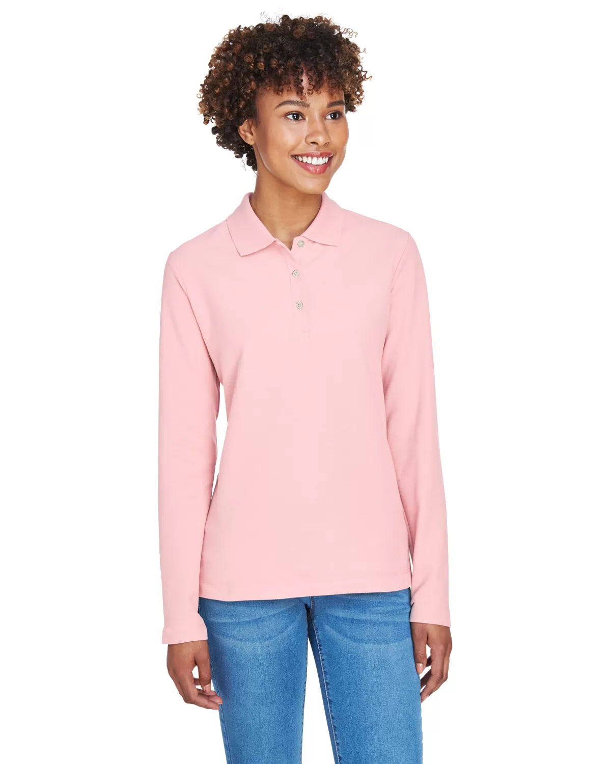 Devon & Jones D110W Ladies' Pima Piqué Long-Sleeve Polo
