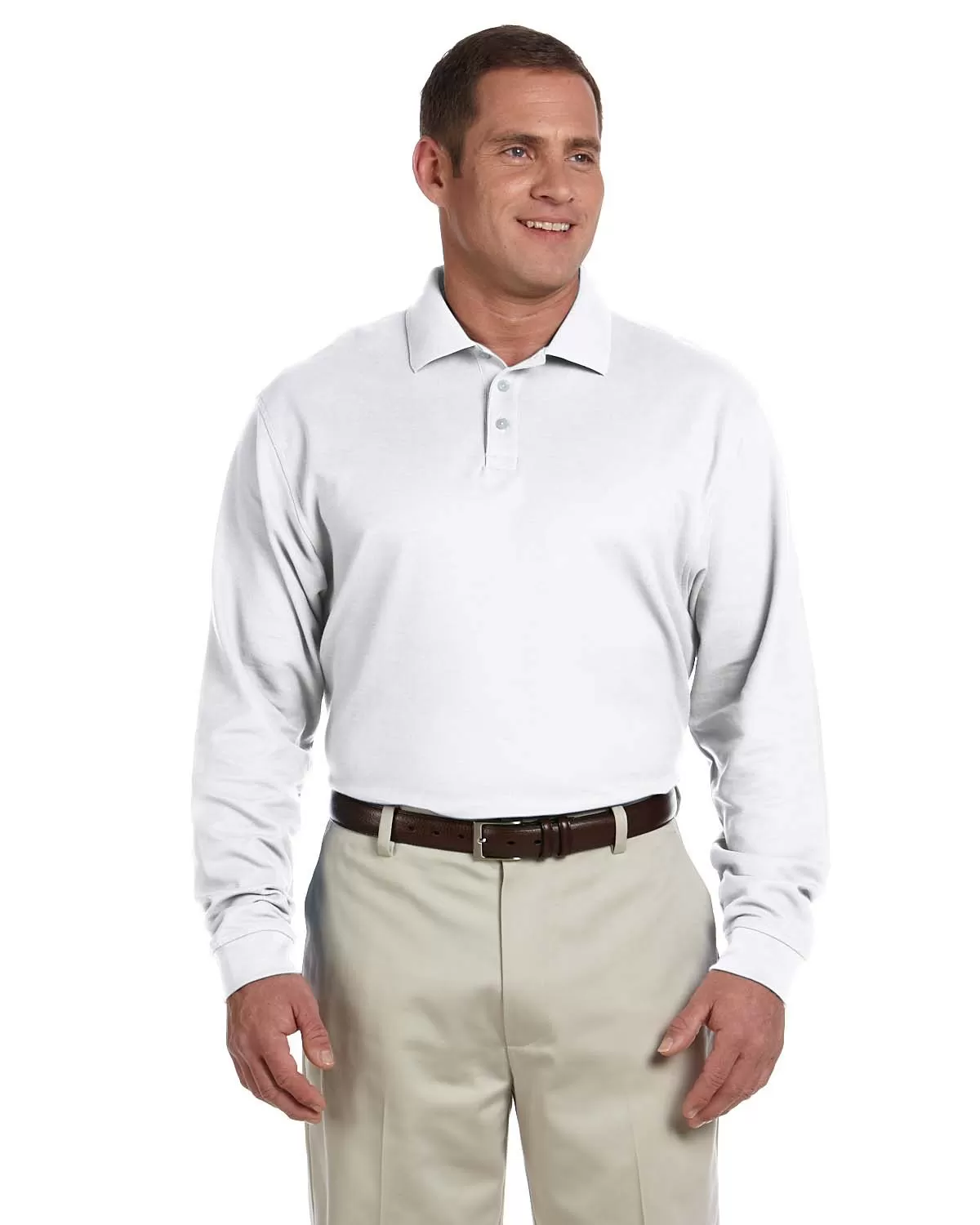Devon & Jones D110 Men's Pima Piqué Long-Sleeve Polo
