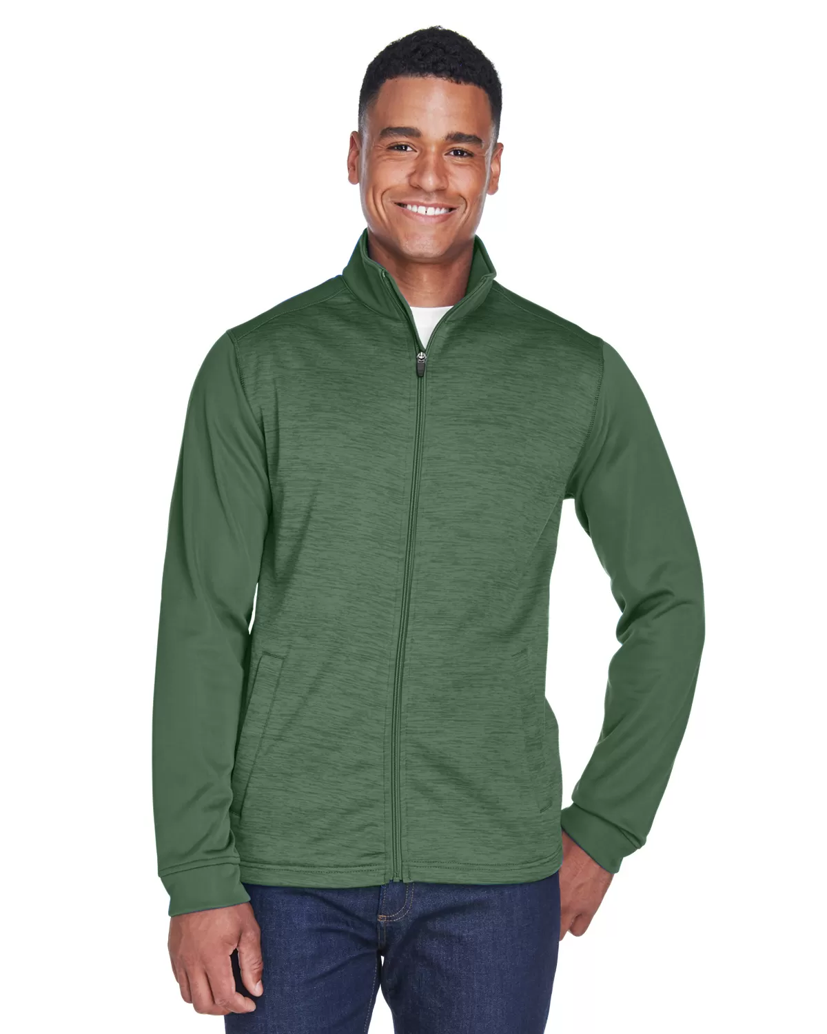 Devon & Jones DG796 Men's Newbury Colorblock Mélange Fleece Full-Zip