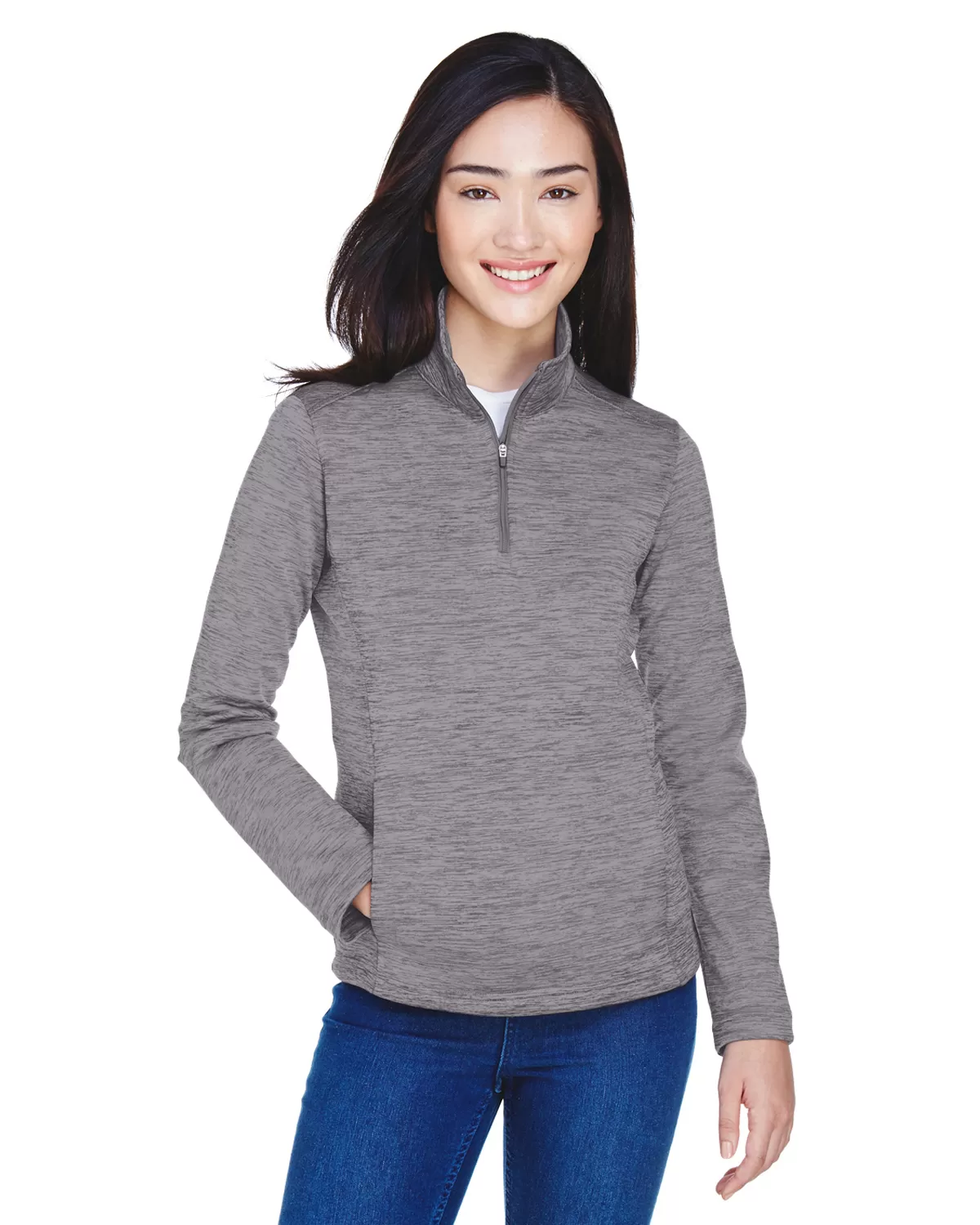 Devon & Jones DG798W Ladies' Newbury Mélange Fleece Quarter-Zip