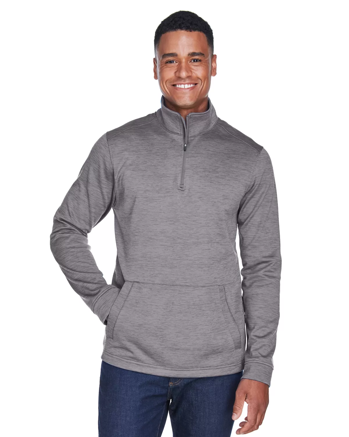 Devon & Jones DG798 Men's Newbury Mélange Fleece Quarter-Zip