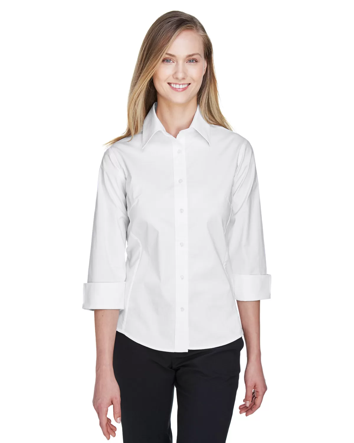 Devon & Jones DP625W Ladies' Perfect Fit™ 3/4-Sleeve Stretch Poplin Blouse