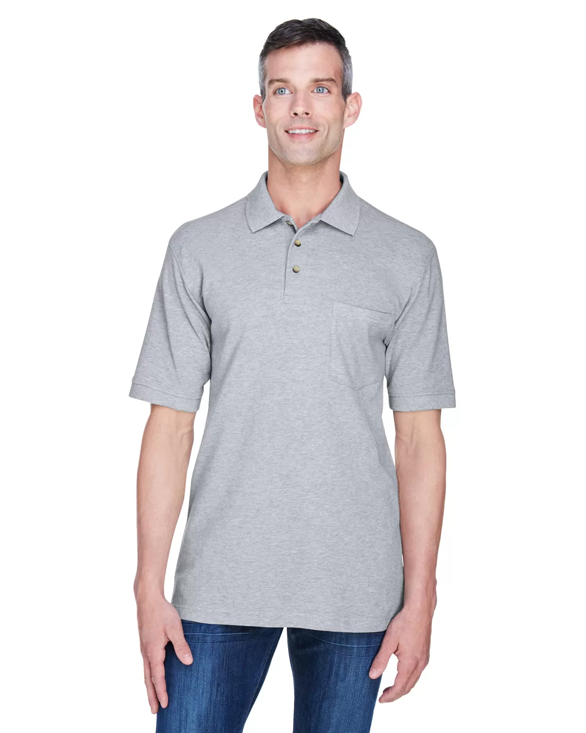 Harriton M200P Adult 6 oz. Ringspun Cotton Piqué Short-Sleeve Pocket Polo