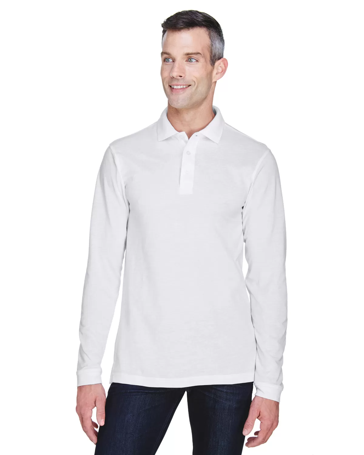 Harriton M265L Men's 5.6 oz. Easy Blend™ Long-Sleeve Polo