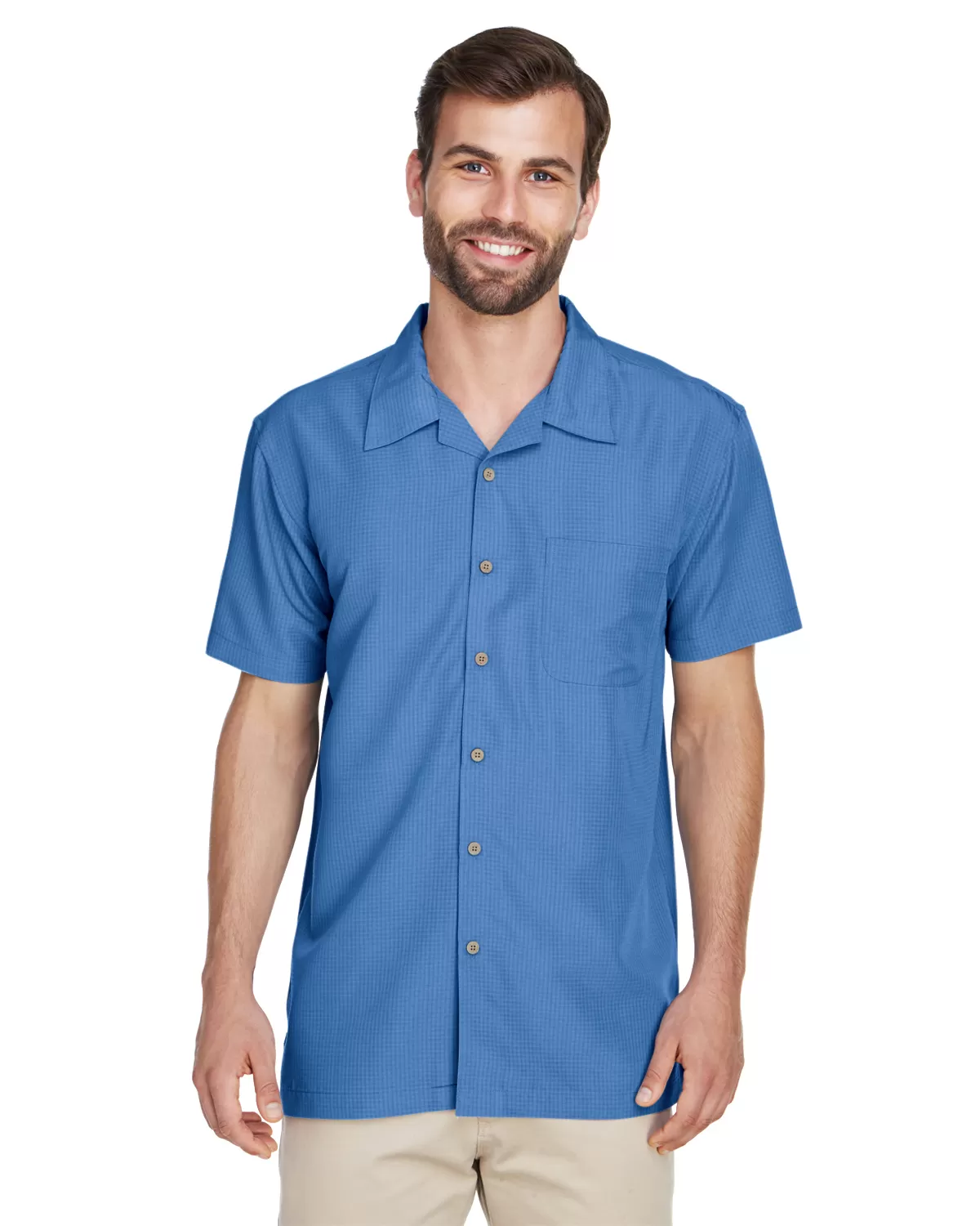 Harriton M560 Men's Barbados Textured Camp Shirt