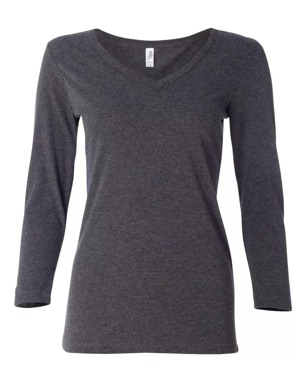 BELLA + CANVAS 6425 Missy Three-Quarter Sleeve Jersey V-Neck Tee