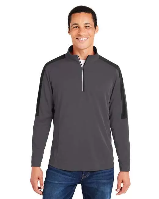 Core365 CE404 Men's Market Snag Protect Mesh Colorblock Quarter-Zip