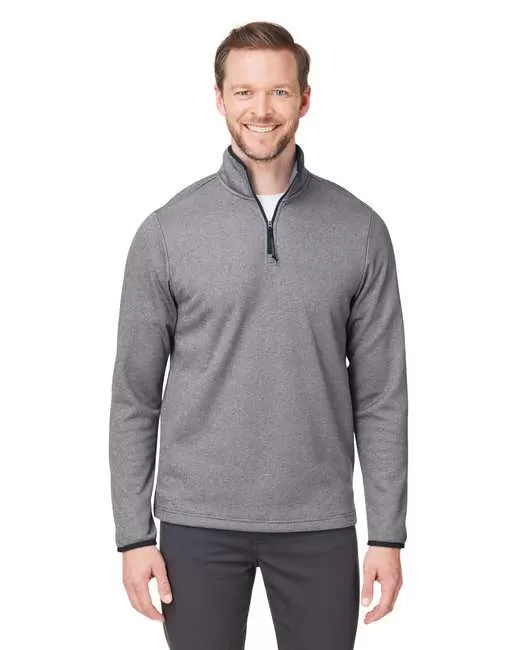 Core365 CE73 Men's Venture Heathered Stripe Quarter-Zip
