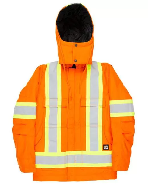 Berne HVNCH03 Men's Safety Striped Arctic Insulated Chore Coat
