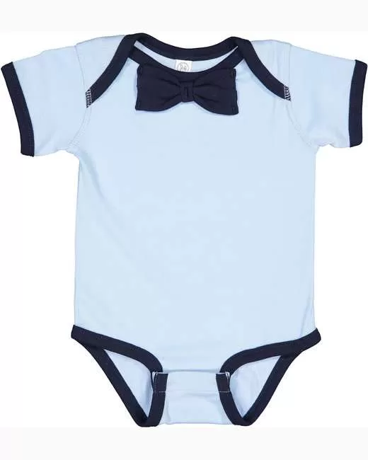 Rabbit Skins Infant Baby Rib Bow Tie Bodysuit - RS4407