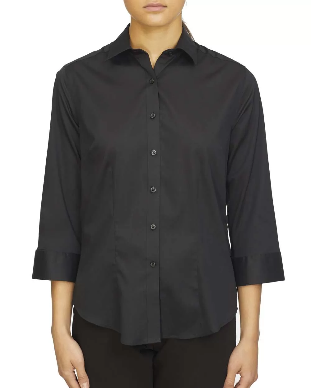 Van Heusen 18CV304 Women's Three-Quarter Sleeve Twill Shirt