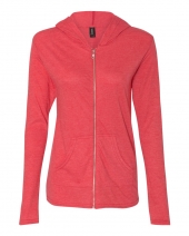 Anvil 6759L Women's Triblend Full-Zip Hooded Long Sleeve T-Shirt