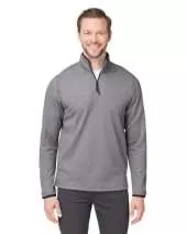 Core365 CE73 Men's Venture Heathered Stripe Quarter-Zip