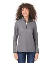 Core365 CE73W Ladies' Venture Heathered Stripe Quarter-Zip